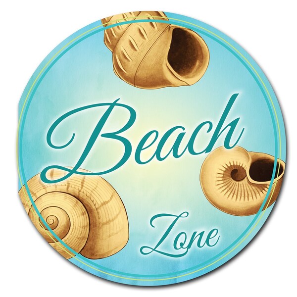 Beach Zone Circle Corrugated Plastic Sign